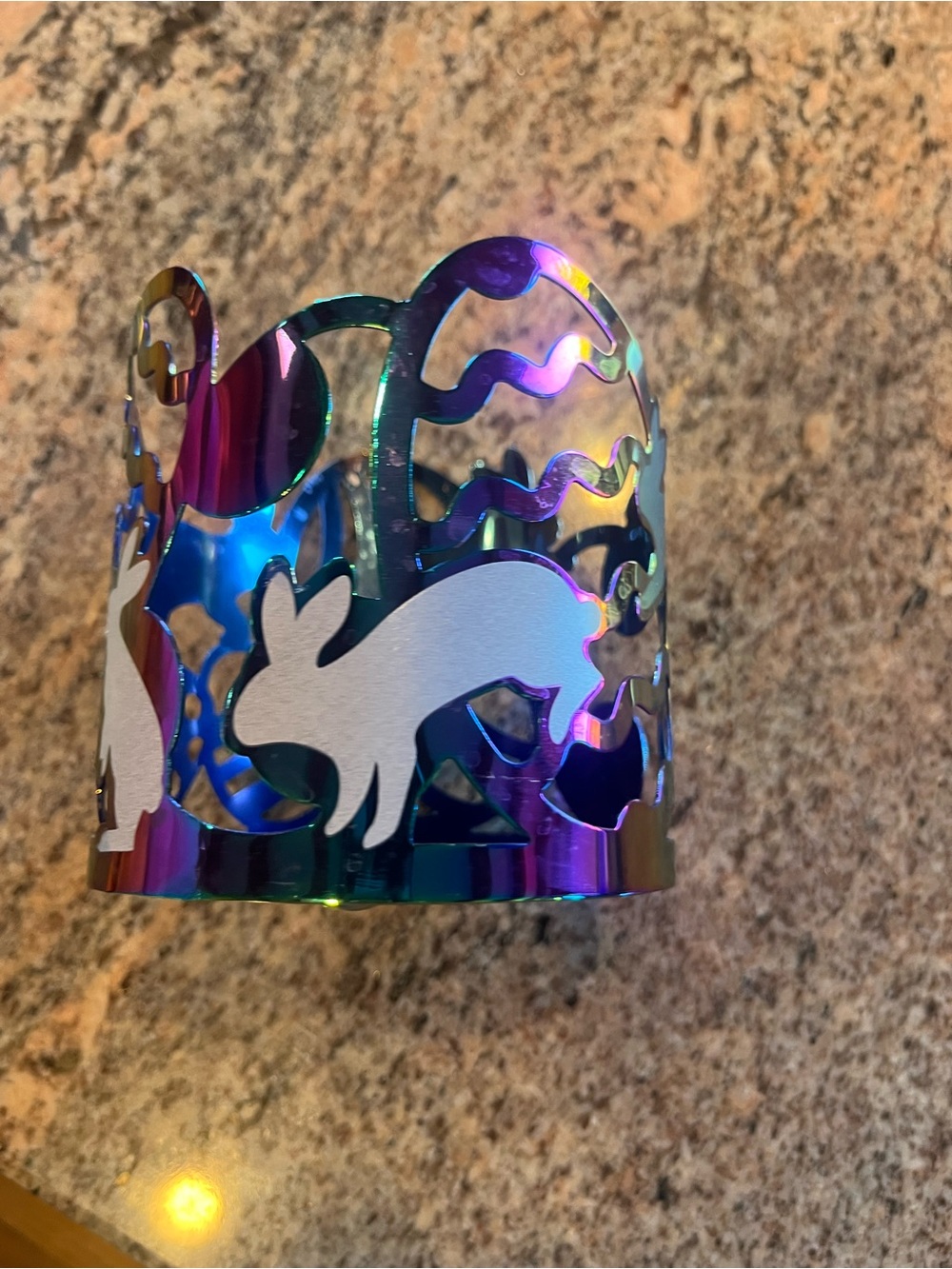 YANKEE CANDLE JAR HOLDER METAL PEARLESCENT 1588246 EASTER BUNNY